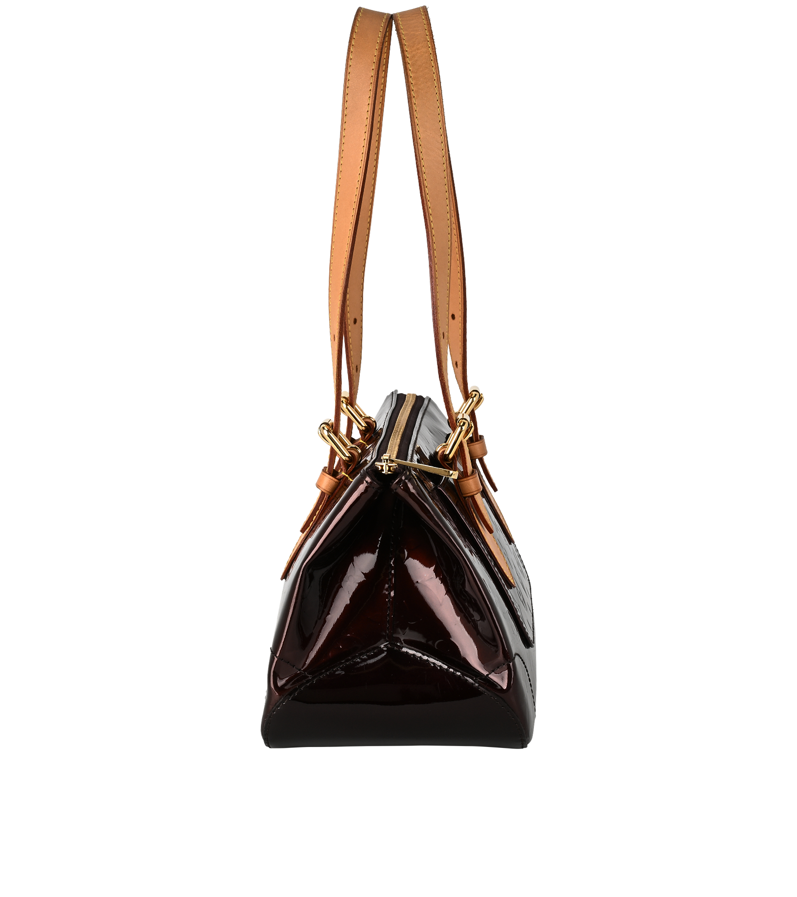Rosewood Avenue, &pound;550, Handbags, Burgundy, Patent Leather, Side view